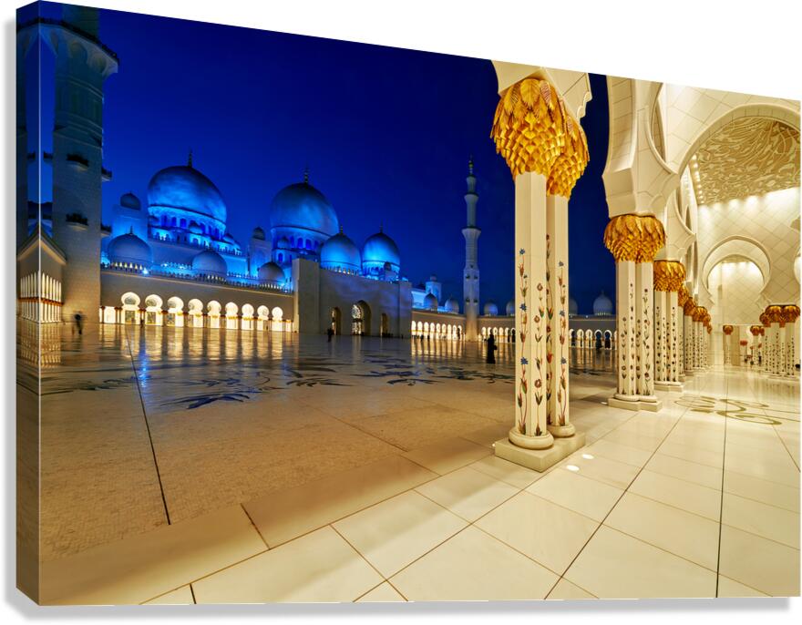 Explore Sheikh Zayed Grand Mosque at night in Abu Dhabi