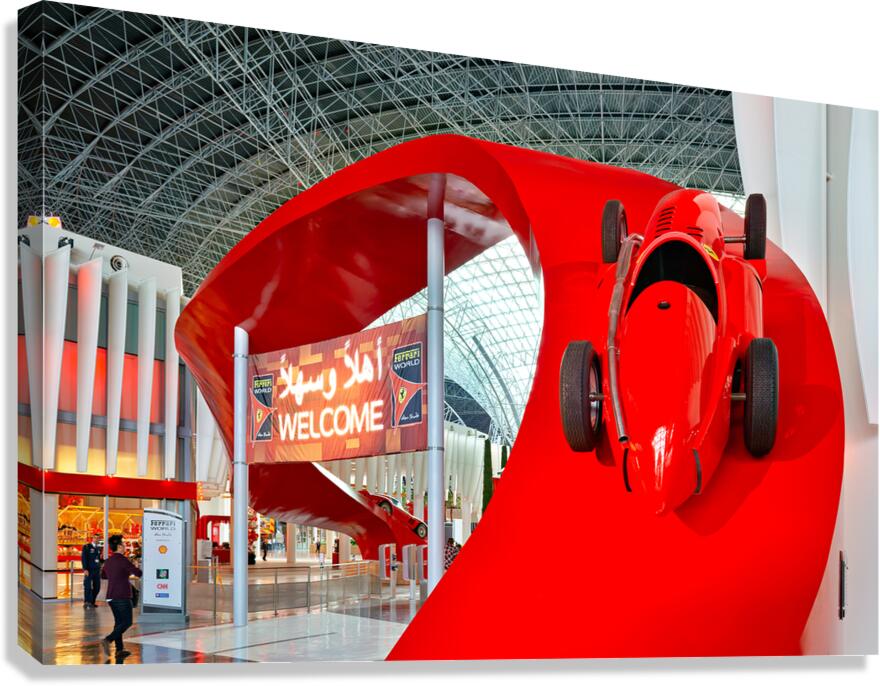 Welcome sign at Ferrari World in Abu Dhabi