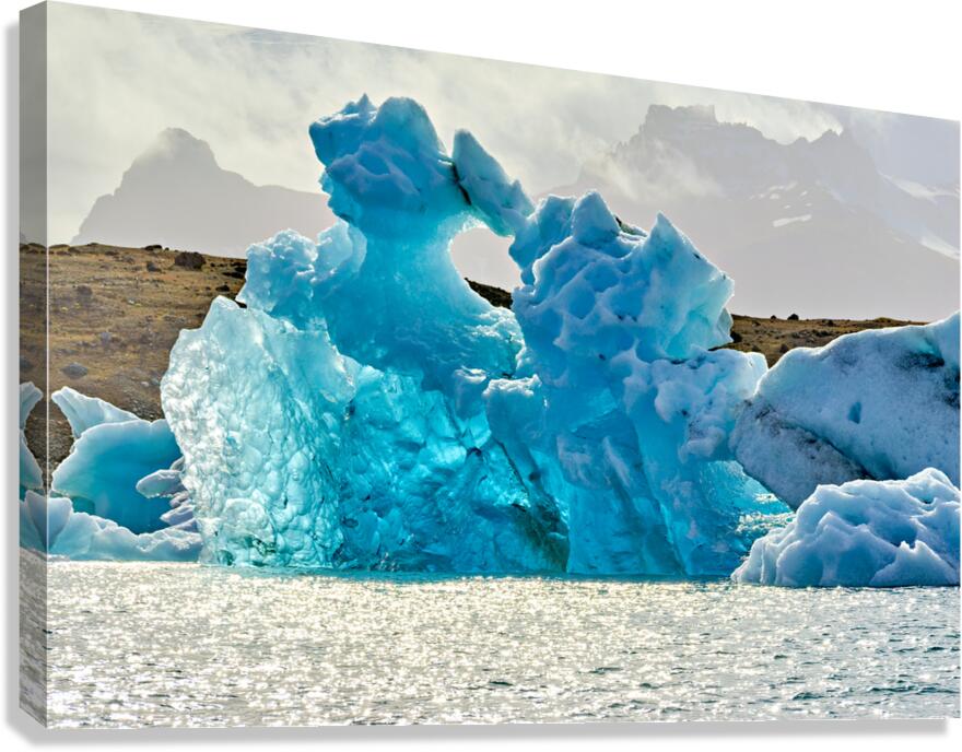 Glacial ice structure in Jokulsarlon lagoon in Iceland