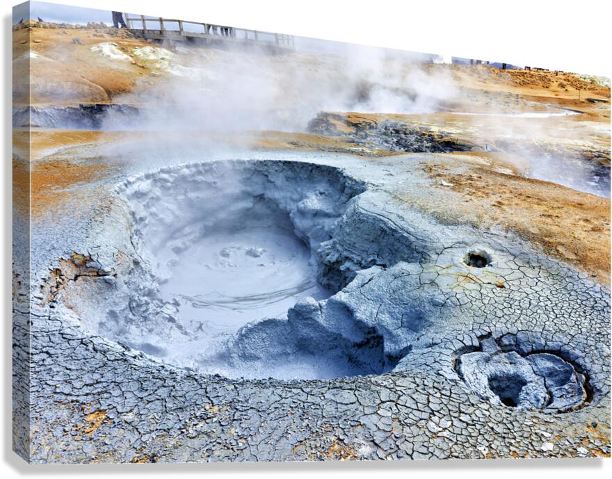 Exploring hverir hot springs in Iceland near geothermal features