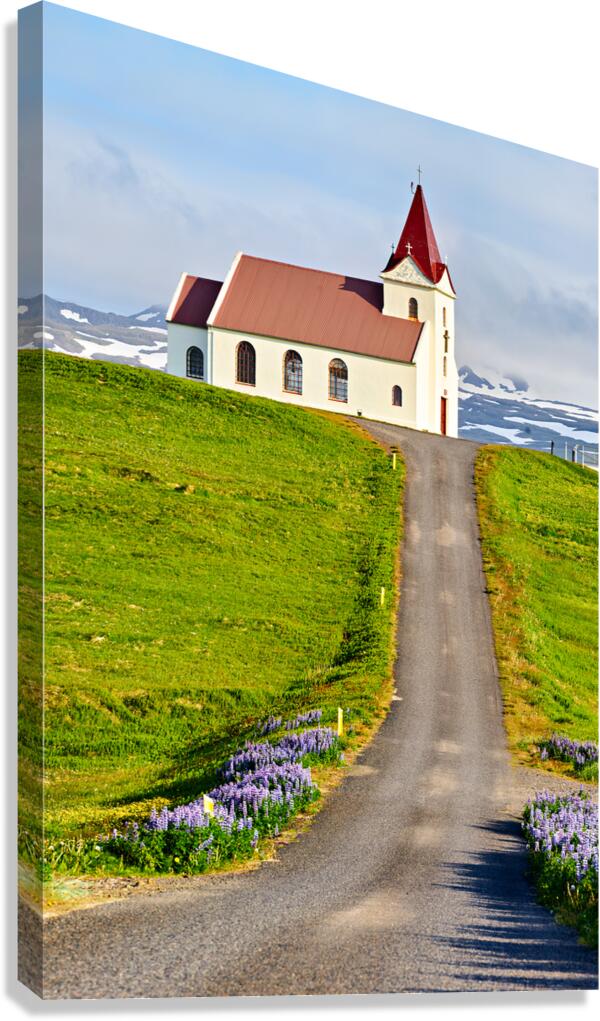 Visit to Ingjaldsoll Church in Iceland on a sunny day