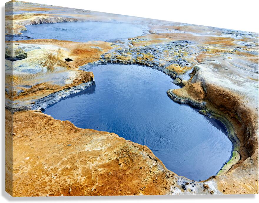 Exploring Hverir hot springs in Iceland during daytime