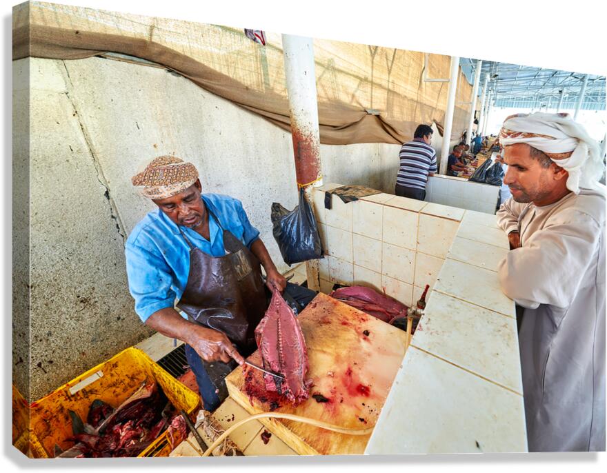 Muscat Oman fish market shows daily activities of fish vendors