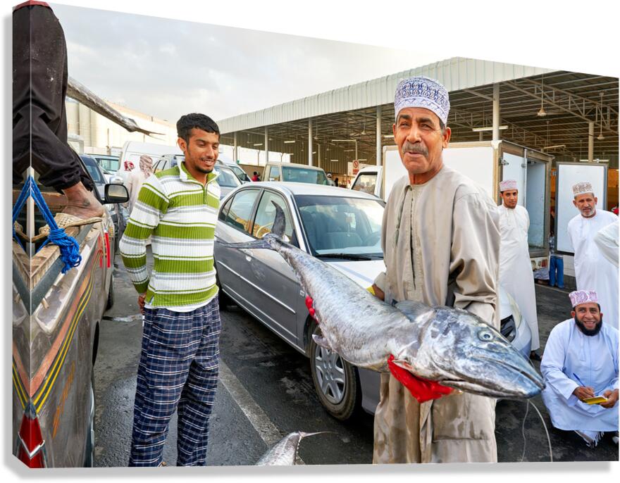 Fish market activity in Muscat Oman during the day