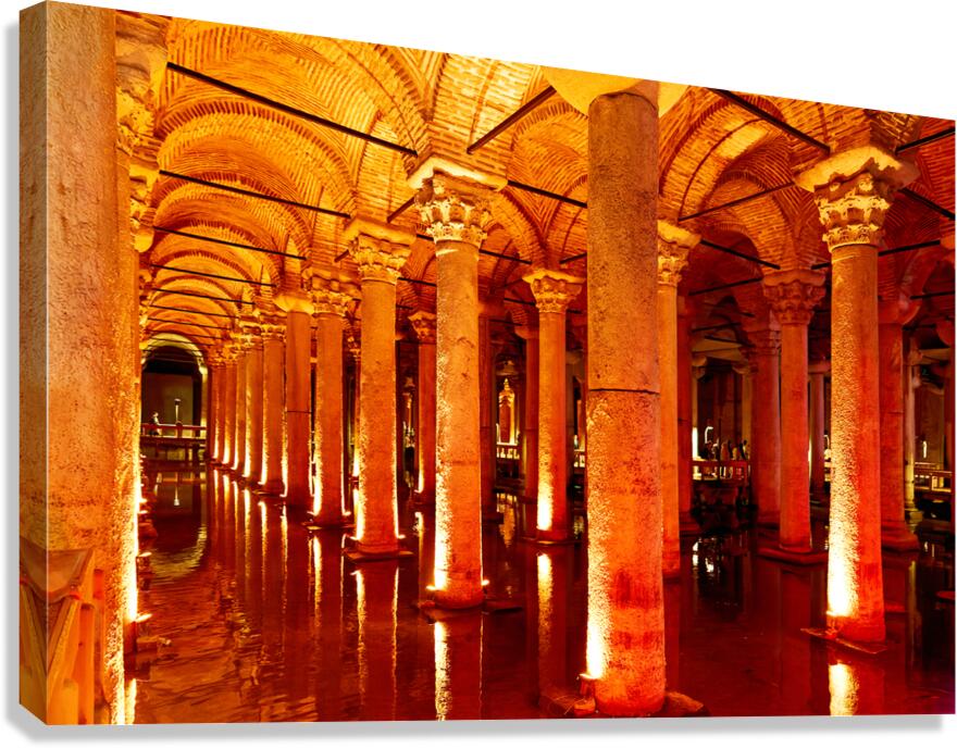 Exploring Basilica Cistern in Istanbul during evening hours