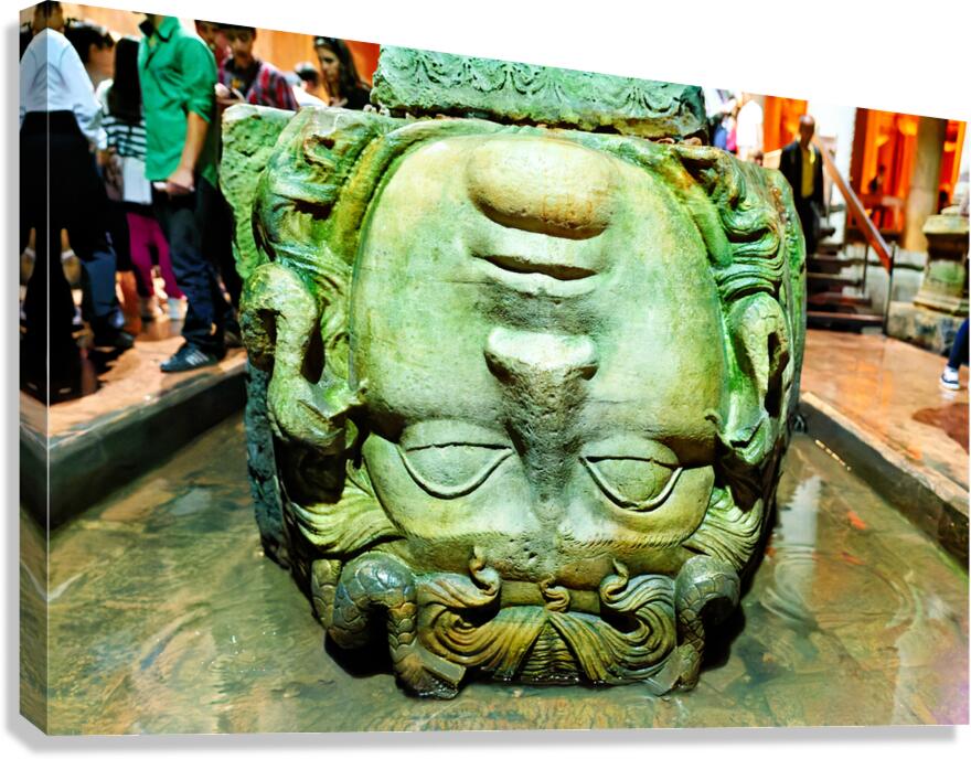 Exploring the medusa head in basilica cistern of istanbul