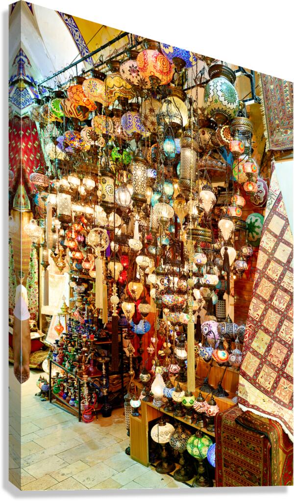 Exploring the Grand Bazaar in Istanbul Turkey with lamps
