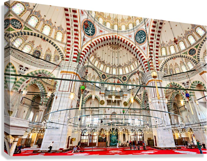 Fatih Mosque interior view in Istanbul Turkey