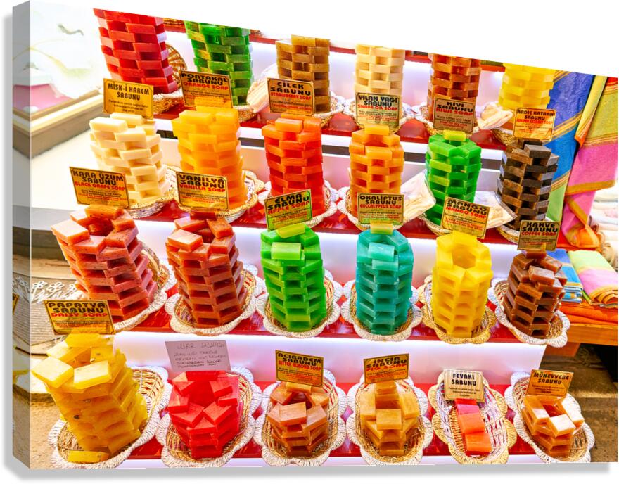 Colorful soaps displayed in Grand Bazaar of Istanbul