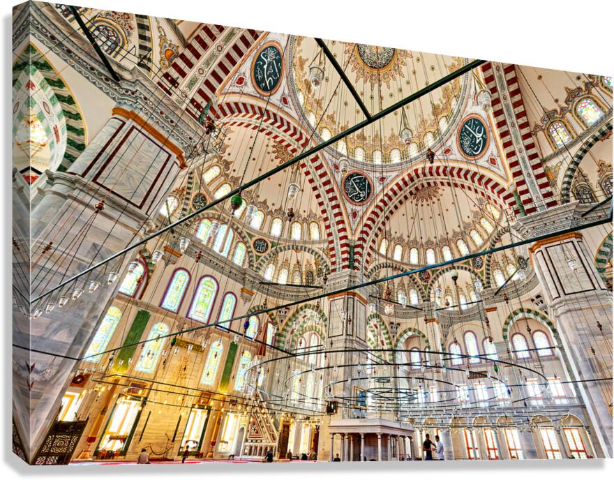 Fatih Mosque interior view in Istanbul Turkey during daytime