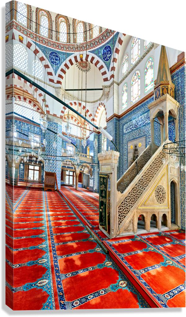 Rustem Pasha Mosque interior view in Istanbul Turkey
