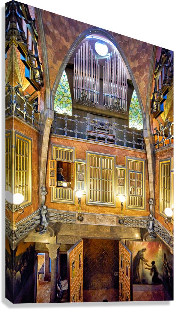 Palau Guell interior view showing architecture and details