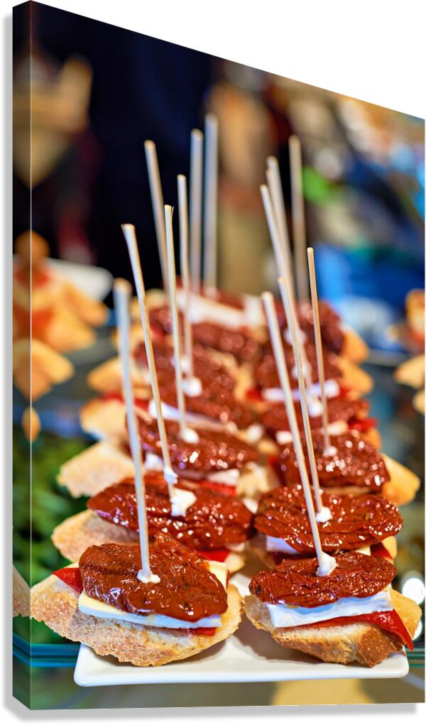 Enjoying tasty tapas in a bar in Barcelona Spain