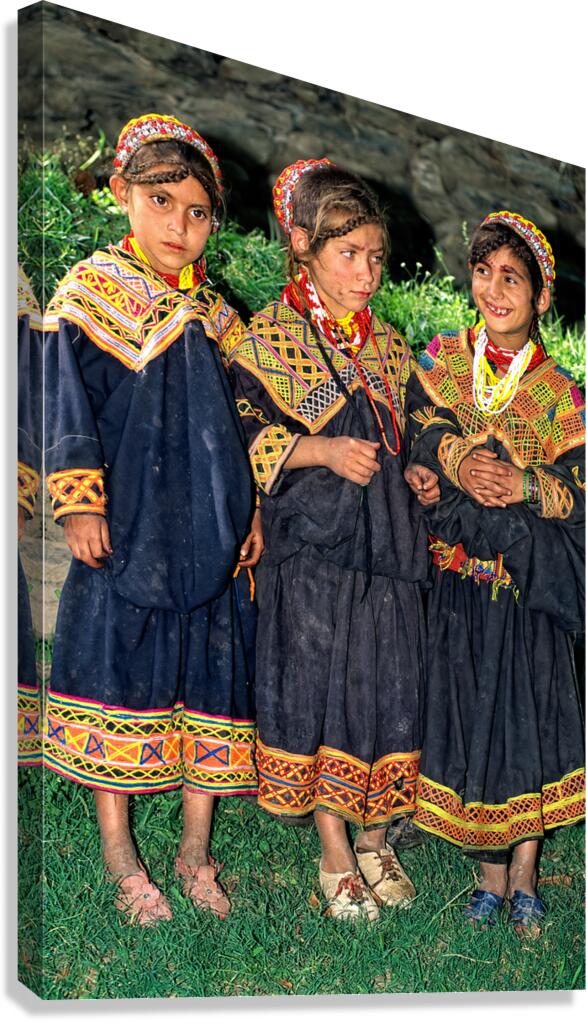 Children from a Kalash village in Bumburet Valley of Pakistan