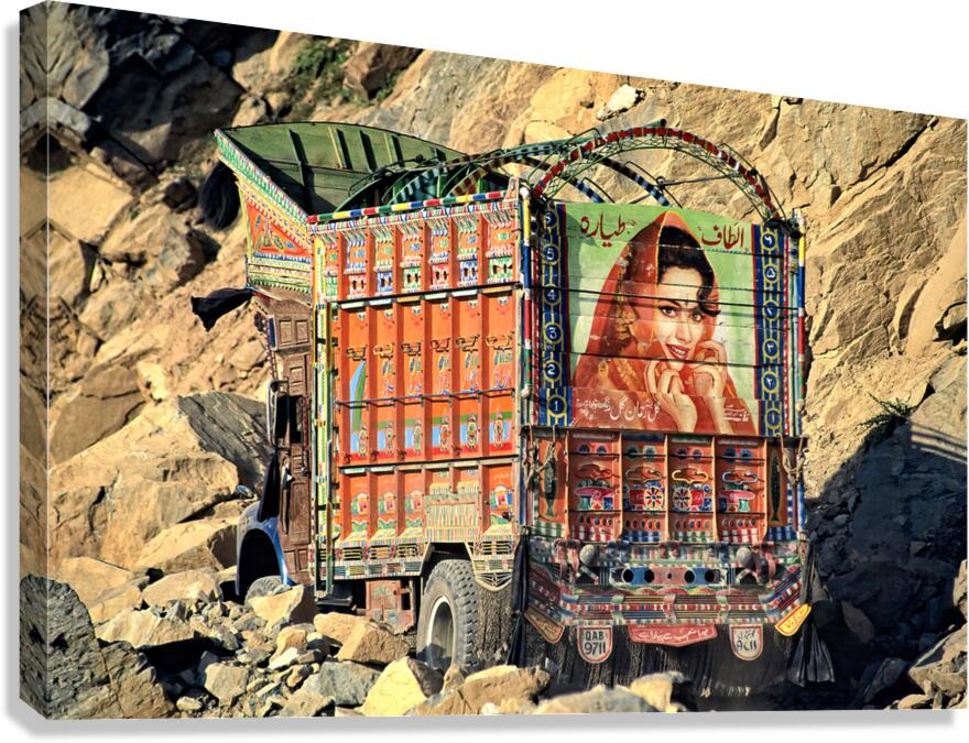 Trucks carrying goods to Shandur Pass in Pakistan