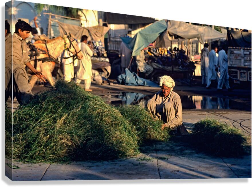 Street market in Lahore with vendors and busy activity