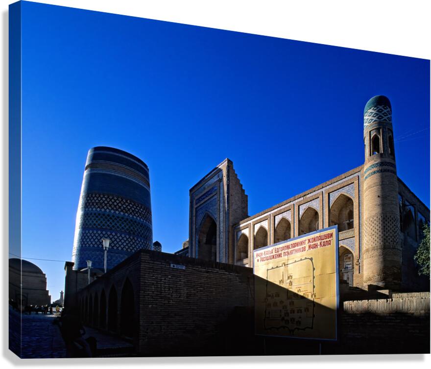 Khivas historic architecture against a blue sky