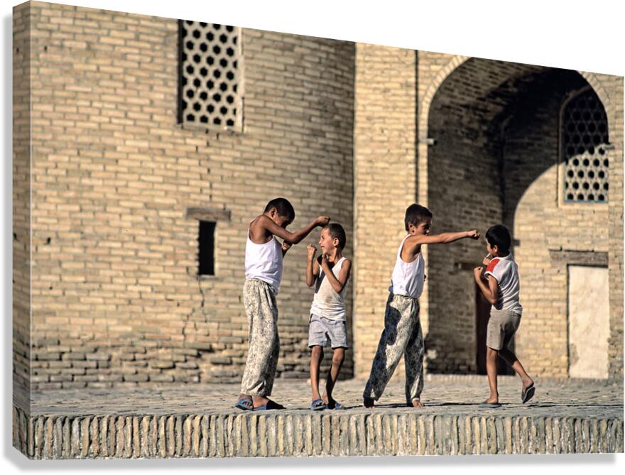 Children playing together in Bukhara Uzbekistan