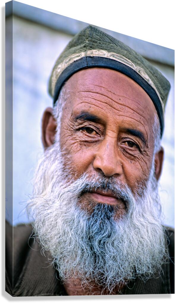 Elderly man with a beard in Bukhara Uzbekistan
