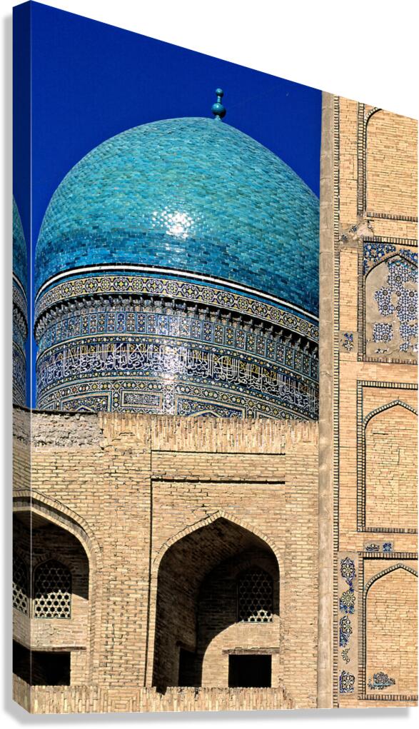Bukhara features blue dome of historical mosque during daylight