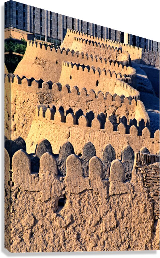 Old walls in Khiva show history and culture of Uzbekistan