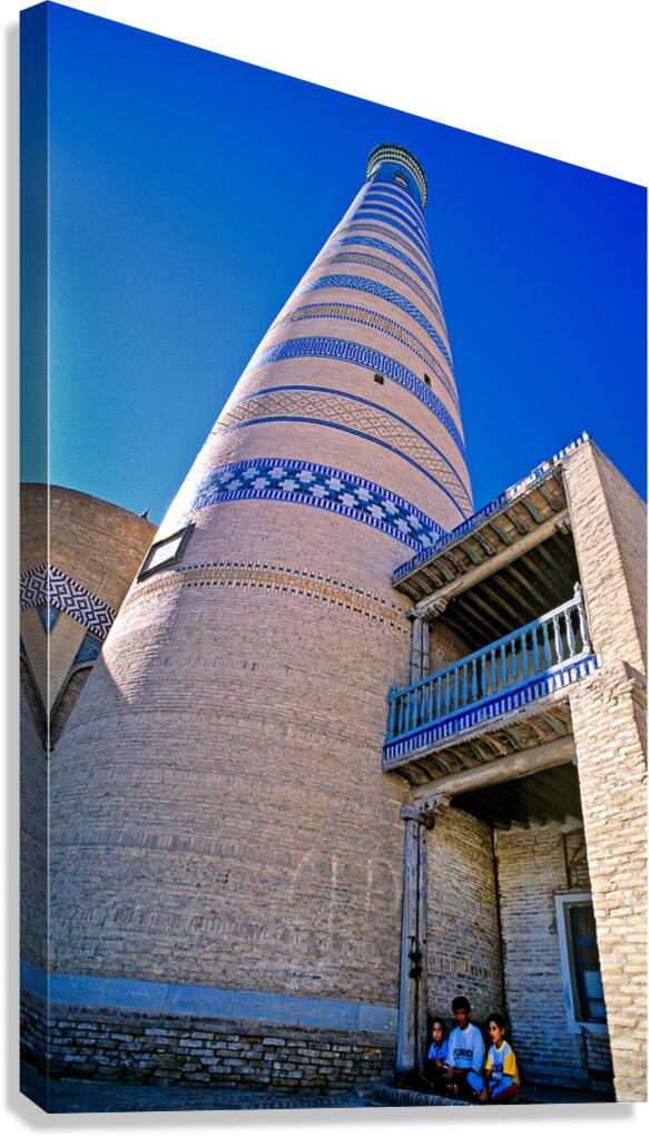 Historic architecture in Khiva Uzbekistan on a sunny day