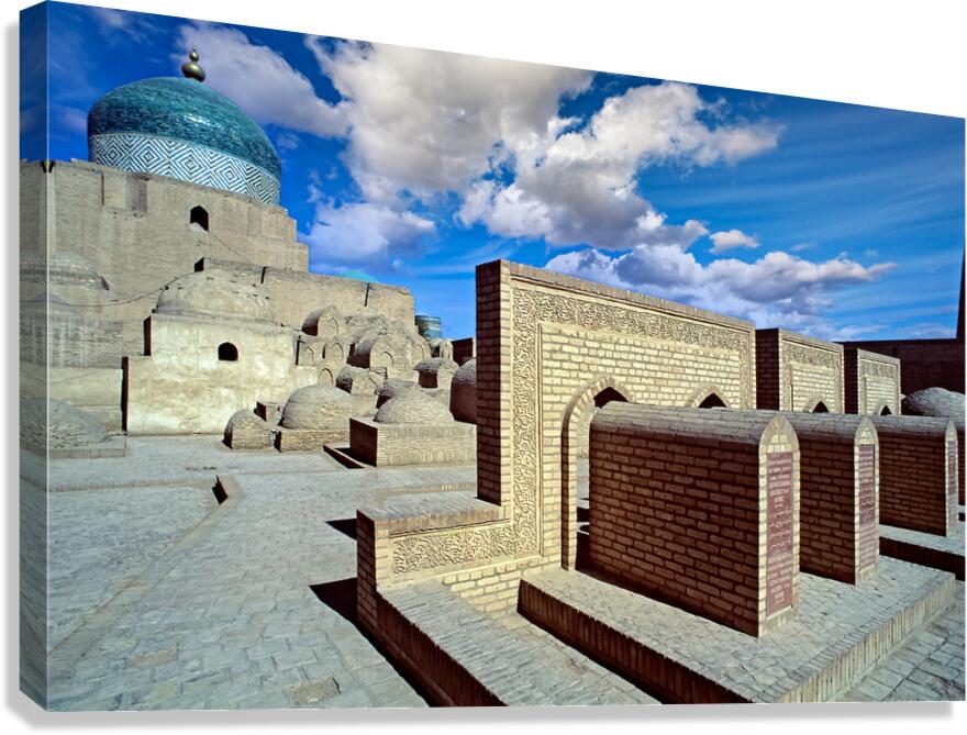Explore monuments in Khiva Uzbekistan under a blue sky