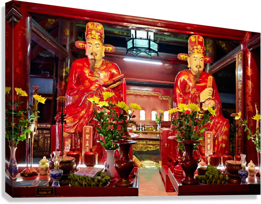 Statues in a temple in Hanoi Vietnam during daytime