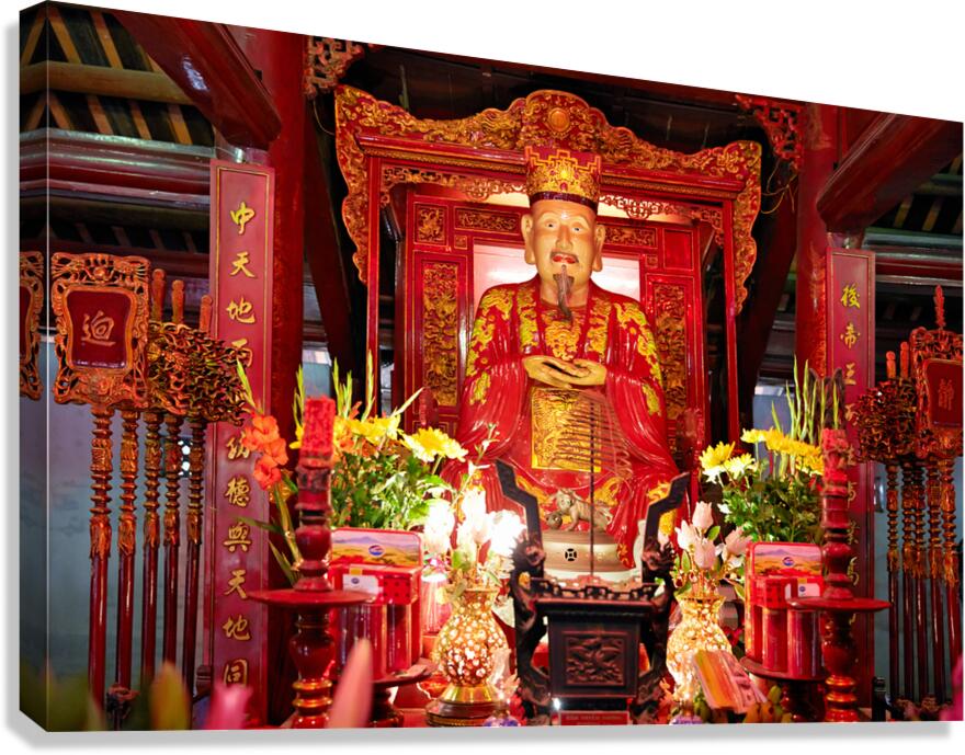 Statue in a temple in Hanoi Vietnam during the day
