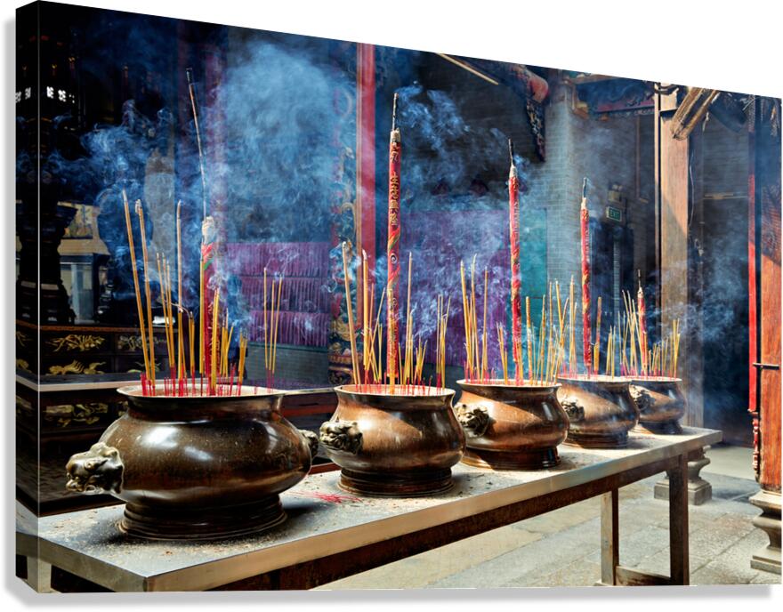 Incense burning at temple in Ho Chi Minh City during the day