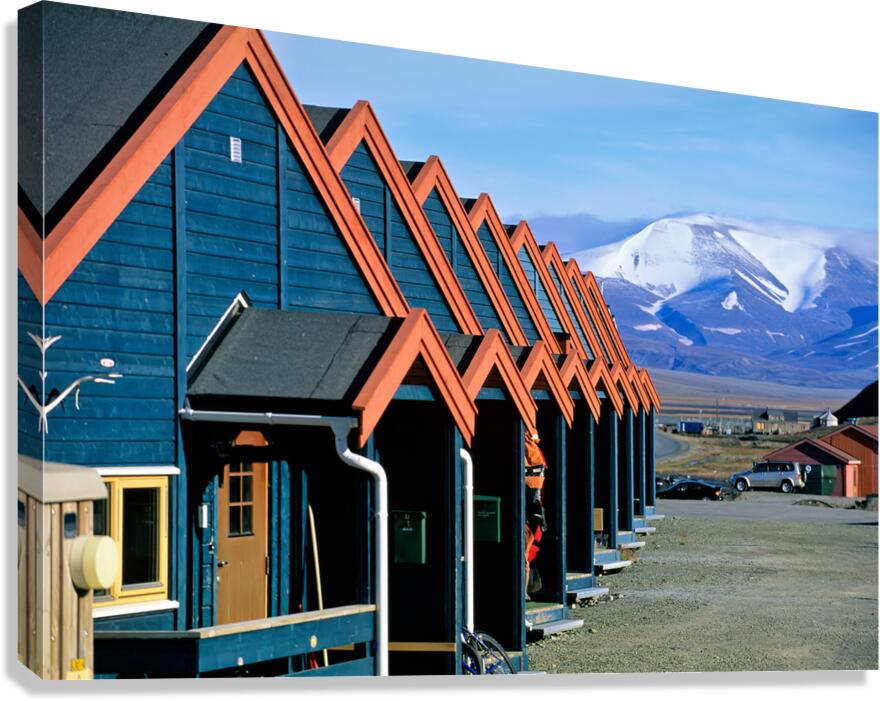 Colorful cabins line the street in Longyearbyen Svalbard
