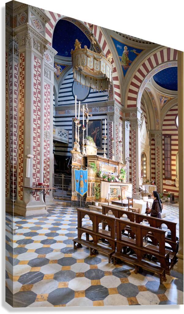 Inside the basilica santa margherita in cortona italy
