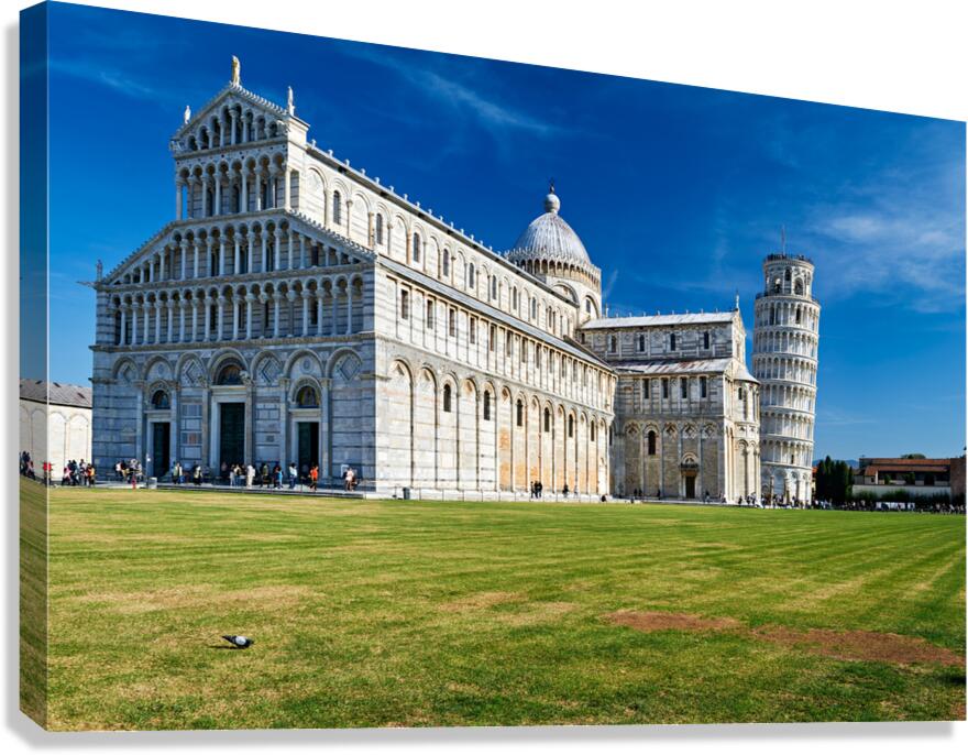 Pisa in Tuscany Italy shows Cathedral and Leaning Tower