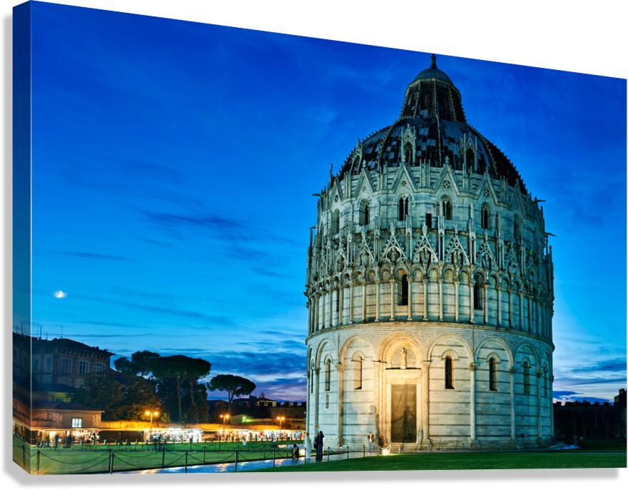 Exploring the Baptistery at sunset in Pisa Tuscany Italy