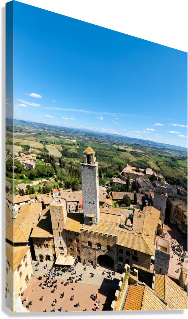 Aerial view of San Gimignano old town in Tuscany Italy