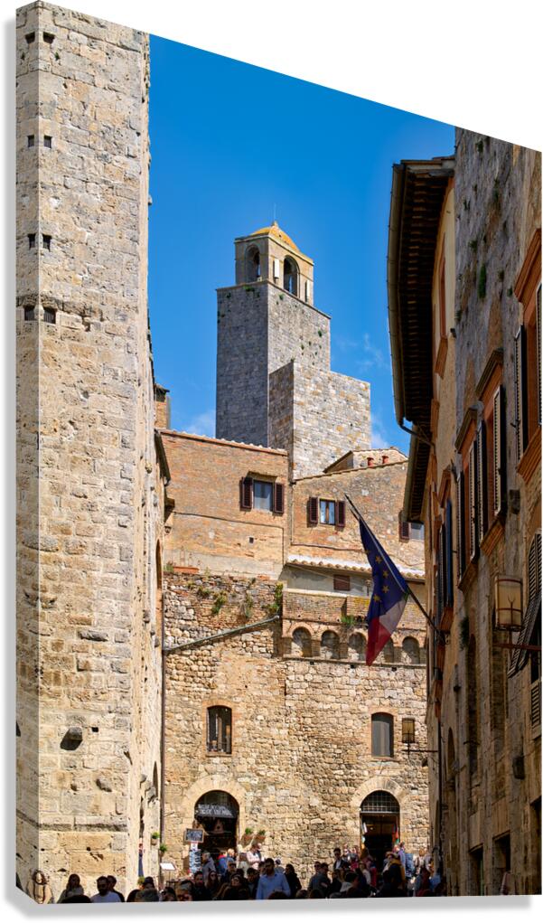 Fine towers rise above streets in San Gimignano Tuscany