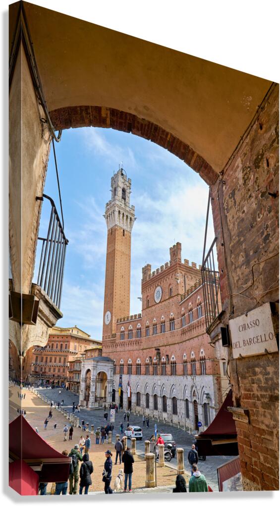 View of Piazza del Campo from Chiuso del Bargello in Siena