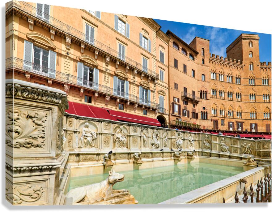 Fountain at Piazza del Campo in Siena Tuscany Italy