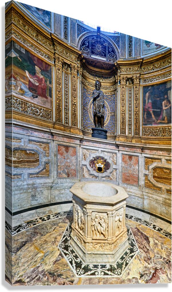 Statue of san giovanni battista in siena cathedral tuscany