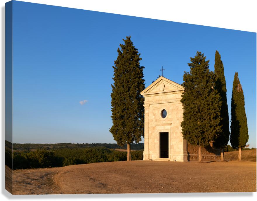 Chapel Vitaleta in San Quirico dOrcia at sunset