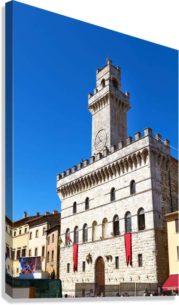 Piazza grande and town hall in montepulciano italy