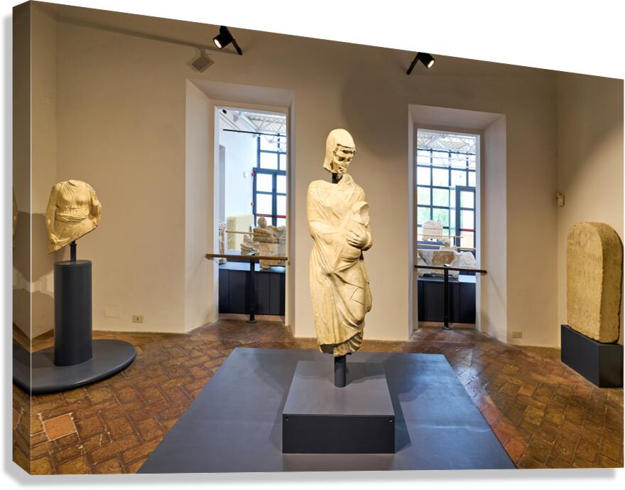 Etruscan artifacts on display at Guarnacci Museum in Volterra