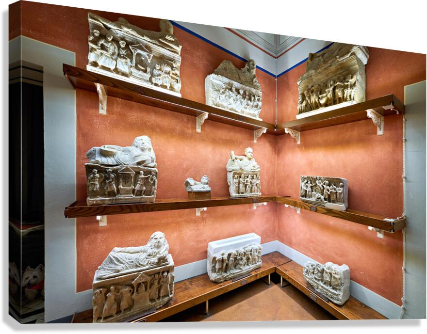 Exploring cinerary urns at Guarnacci Museum in Volterra