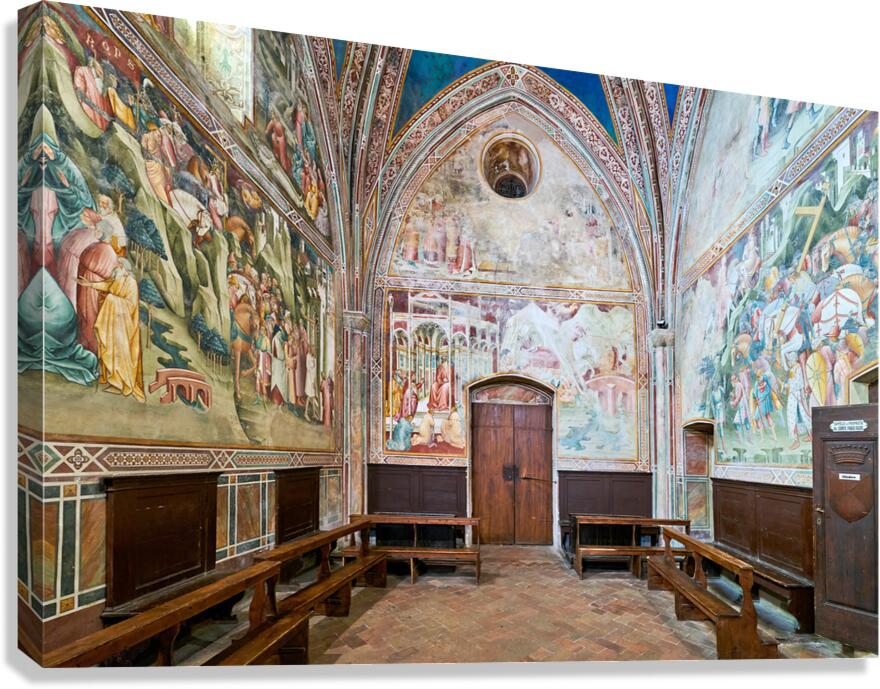 Frescos in the daily cross chapel volterra italy