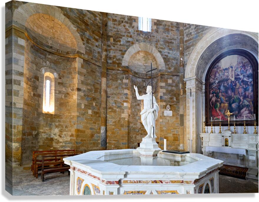 Baptistery of San Giovanni located in Volterra Tuscany Italy