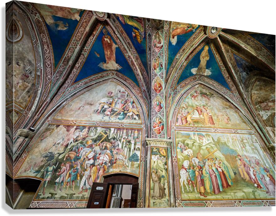 Frescos in the chapel of the daily cross in volterra tuscany