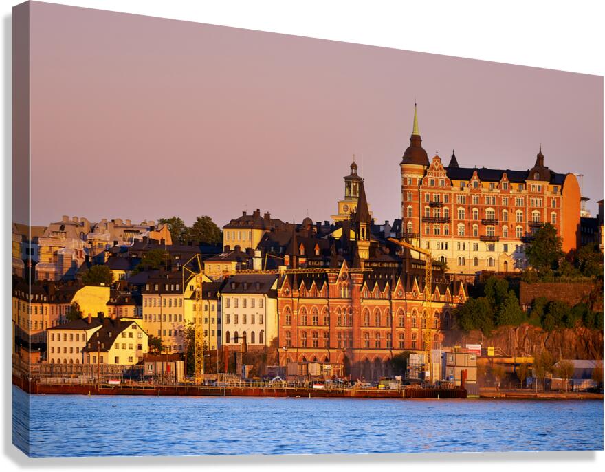 Sunset view of Riddarholmen Island in Stockholm Sweden
