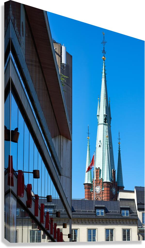 View of Klara Church in central Stockholm on a sunny day