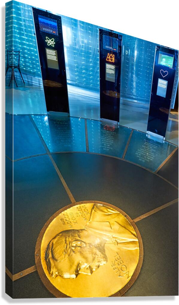 Exploring exhibitions at Nobel Museum in Stockholm Old Town