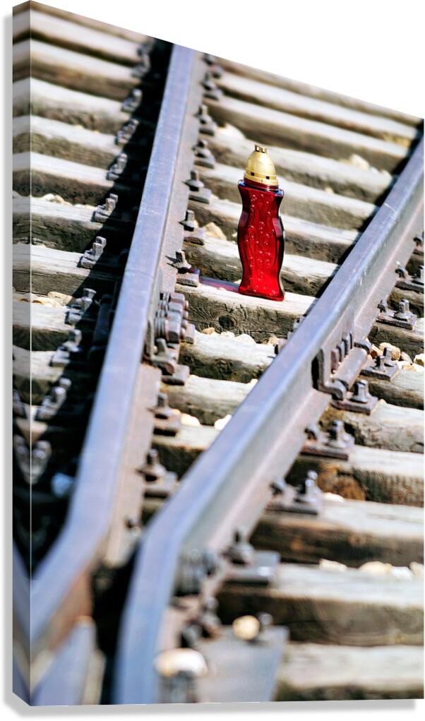 Train tracks in Auschwitz concentration camp in Krakow